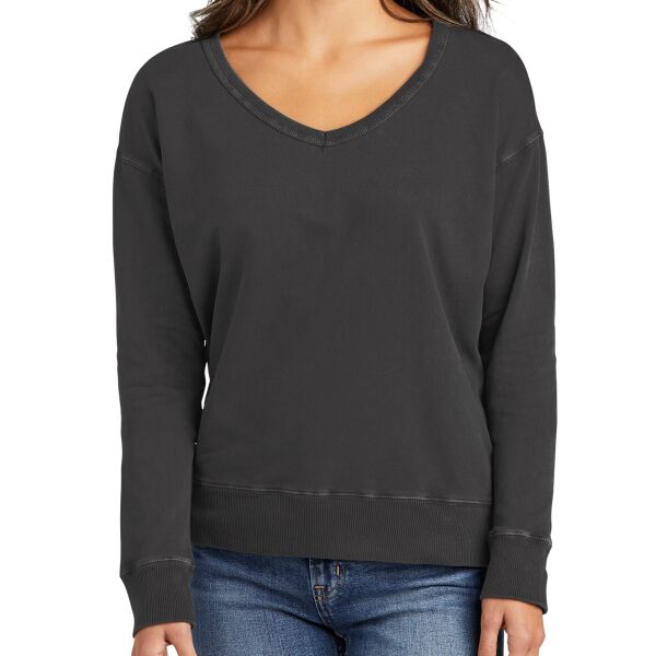 Women's Beach Wash ® Garment Dyed V Neck Sweatshirt Thumbnail